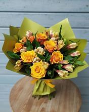 Букет цветов из:  Альстромерии и Розы #REPLACE_PRED# Быкогорке
