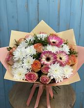 Букет цветов из:  Розы, Герберы и Хризантемы #REPLACE_PRED# Быкогорке
