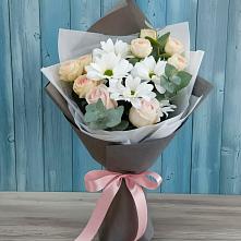 Букет цветов из:  Хризантемы и Розы #REPLACE_PRED# Быкогорке