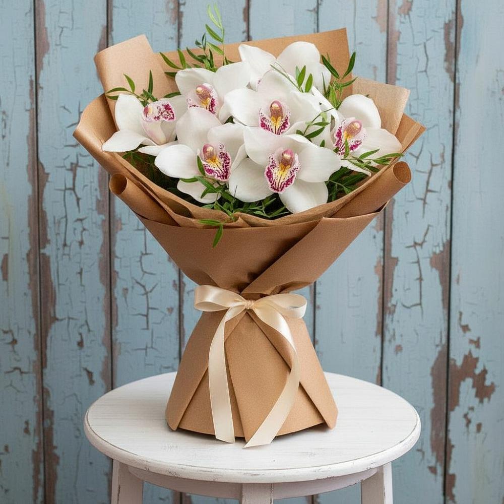 Букет цветов из: Орхидеи и Розы в Быкогорке
