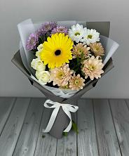 Букет цветов из:  Розы, Герберы и Хризантемы в Быкогорке