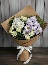 Букет цветов из:  Хризантемы и Розы в Быкогорке