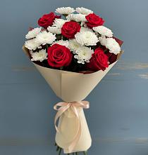 Букет цветов из:  Розы и Хризантемы в Быкогорке