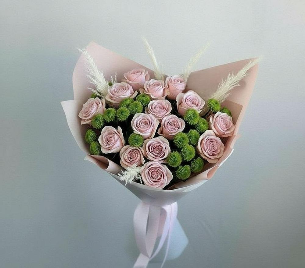 Букет цветов из: Розы и Хризантемы в Быкогорке