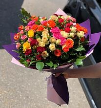 Букет Микс из разноцветных кустовых роз #REPLACE_PRED# Быкогорке