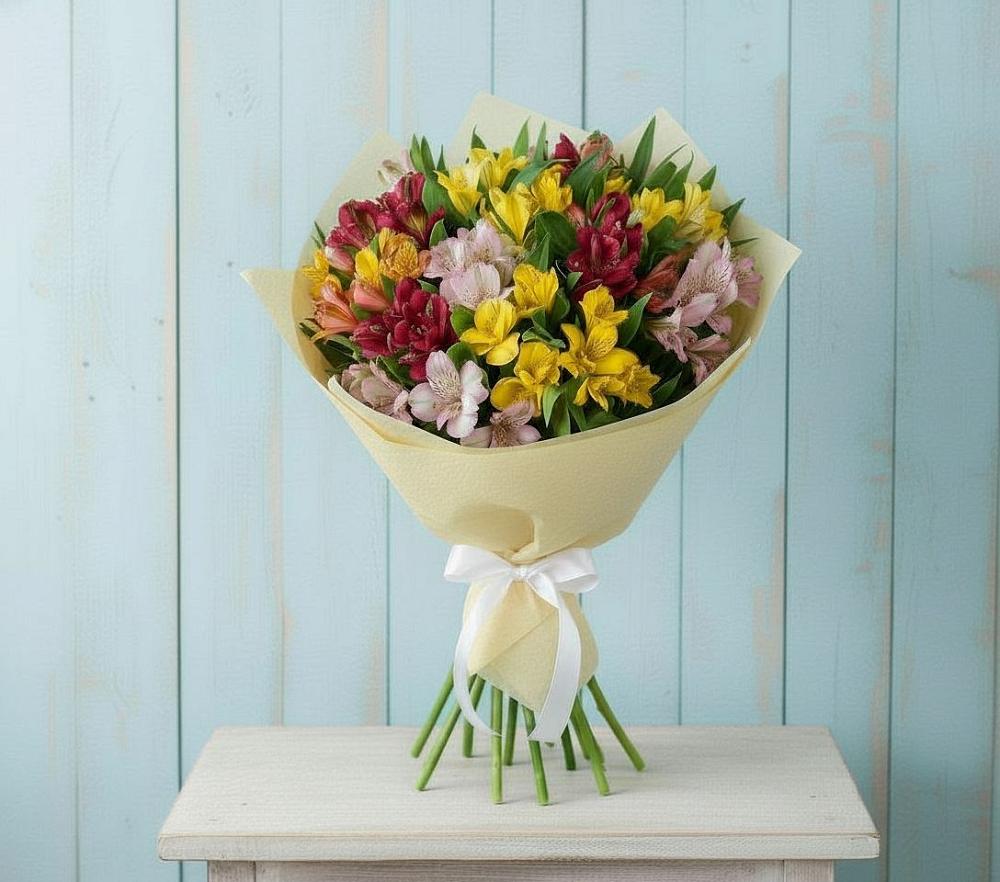 Букет цветов из: Альстромерии в Быкогорке