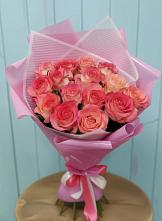 Букет 15 Розовых роз Равель в Быкогорке