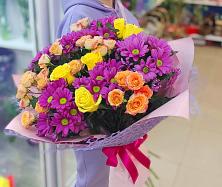 Букет цветов из:  Хризантемы и Розы #REPLACE_PRED# Быкогорке